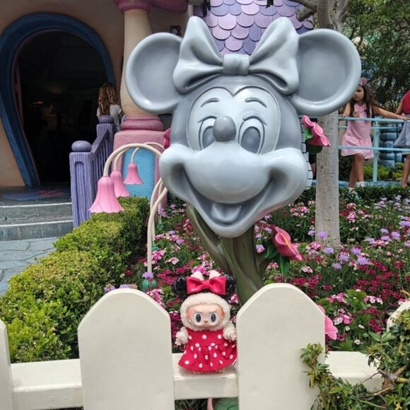 Custom Labubu Polka Dot Minnie Mouse Dress and Ears Outfit - Picture 2 of 7